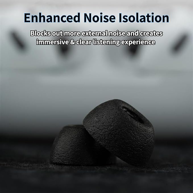 Comply TrueGrip | Premium Memory Foam Replacement Earbud Tips for Apple AirPods Pro Gen 3 | Long Lasting Comfort, Secure Fit, Superior Noise Isolation| Black (S/M/L) (3 Pairs)