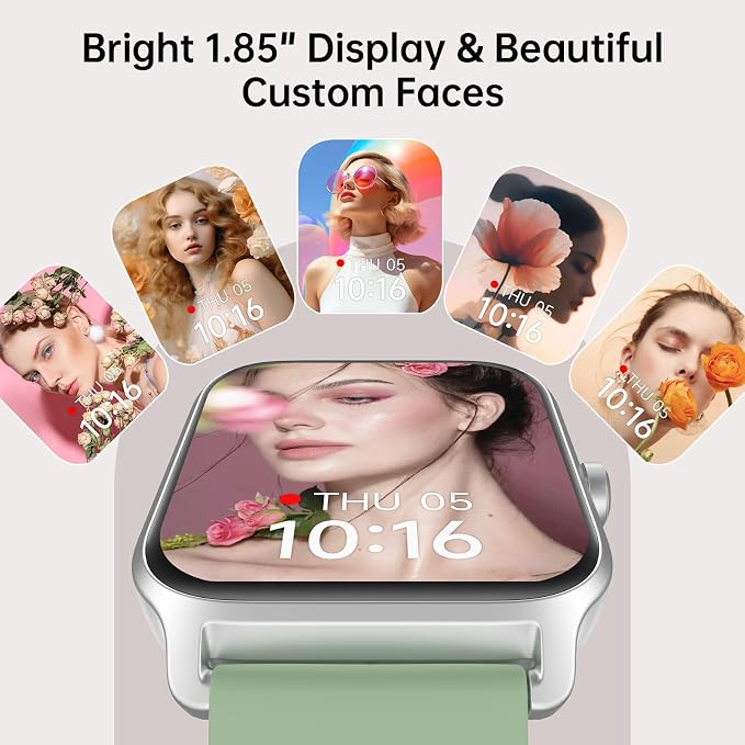 Tensky Smart Watch for Women/Men, 1.85'' HD Activity Smartwatch for iPhone/Android/Samsung, 100+ Sport Modes Fitness Tracker (Answer/Make Call), Alexa Built-in,Sleep/Heart Rate/SpO2 Monitor/Waterproof