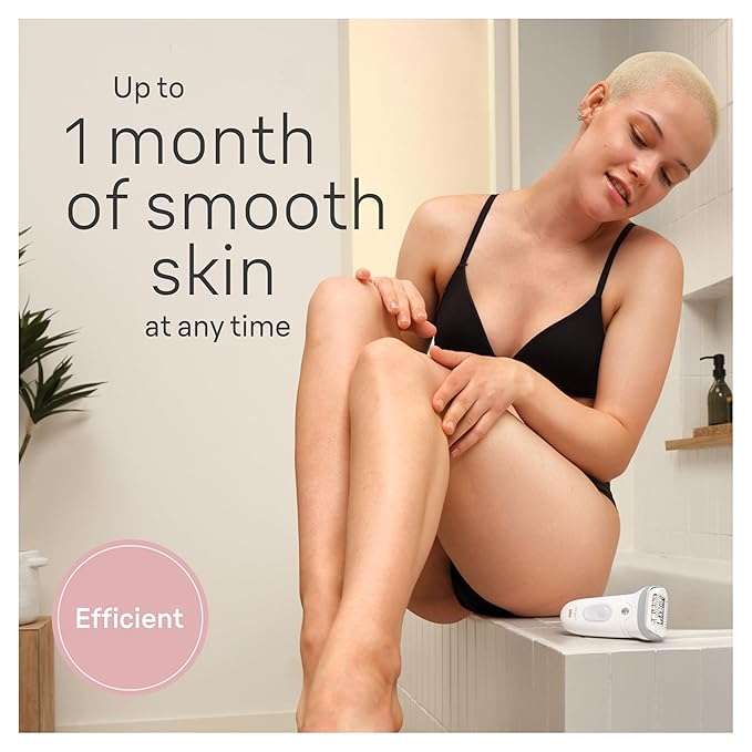 Braun Epilator Silk-épil 7, Hair Removal Device, Women Shaver & Trimmer, Wet and Dry, Wide Head, Includes Shaver Head and Trimmer Comb, SE7-041, Silver