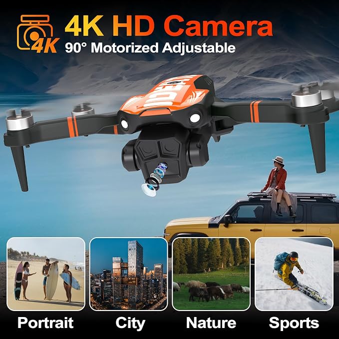 LE-IDEA GPS Drone with Camera for Adults, IDEA12GPS Drone with Camera 4K | Brushless Motor, Auto Return Home, Follow Me, Foldable, RC Quadcopter for Beginners Foldable Toys Gifts, Under 249g