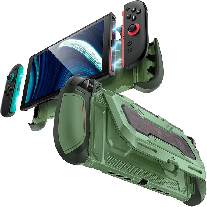 Mumba Dockable for Nintendo Switch 2 Case with Flip Stand, [Titan] Ergonomic Switch 2 Grip Protective Cover Holds 5 Game Cards & 2 TF Cards TPU Accessories and Quick-Release Joy-Con Design (Urban)