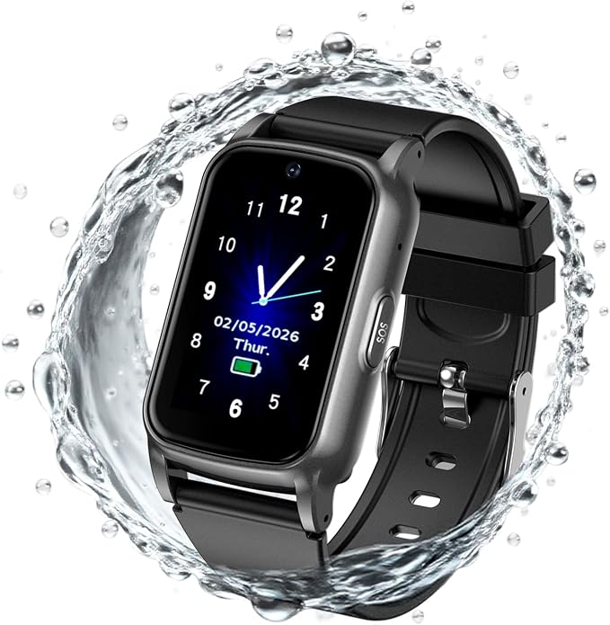 Senior GPS Smart Watch with Fall Detection - 4G LTE Elderly Smartwatch with Real-Time Location, SOS Alerts, and IP67 Waterproof - Ideal for Dementia/Alzheimer’s Safety (Black)