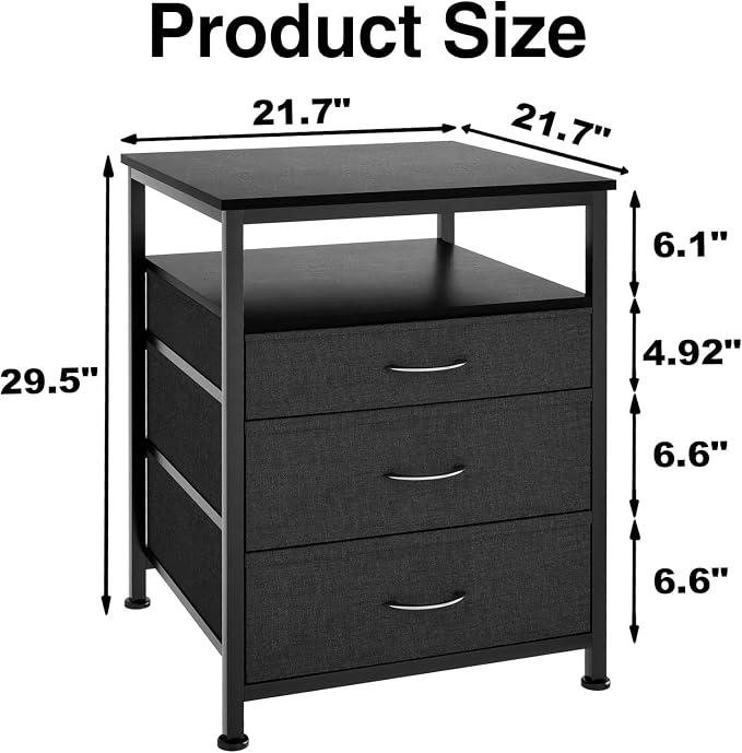 AQQHSAIN Mini Fridge Stand Heavy Duty Mini Fridge Table with Storage Dorm Fridge Shelf Beverage Refrigerator Table Stand for Home Office Dorm Apartment Kitchen (29.5 * 21.7 * 21.7inch)