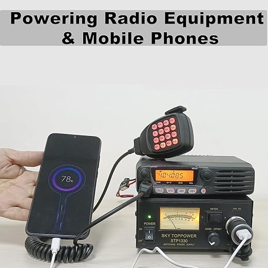 13.8V 30A Power Supply for Ham Radio,Universal Compact PSU | 30Amp Regulated Home Lab Benchtop AC-to-DC Converter for CB/HAM/Amateur Radio,Cigarette Lighter Socket,Screw-Type Terminals