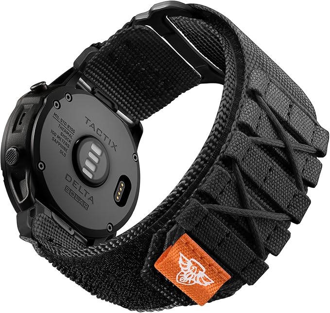 Bandletic Tactical Nylon Compatible with Garmin Fenix 8 51mm 7X 6X 5X Watch Band - 26mm Quick Fit Rugged Strap for Fenix 7X 6X Pro/5X Plus/3/3 HR/Instinct 2X Solar 3 50mm /Enduro/Quatix/Tactix/Epix
