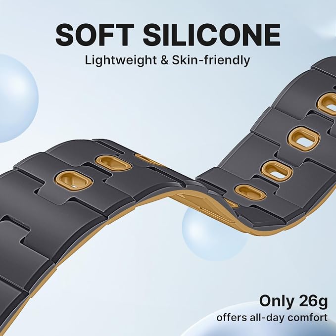 Bandletic Magnetic Silicone Bands Compatible with Google Pixel Watch 4/3 45mm Band for Women and Men, Rugged Soft Sport Strap Replacement Wristband