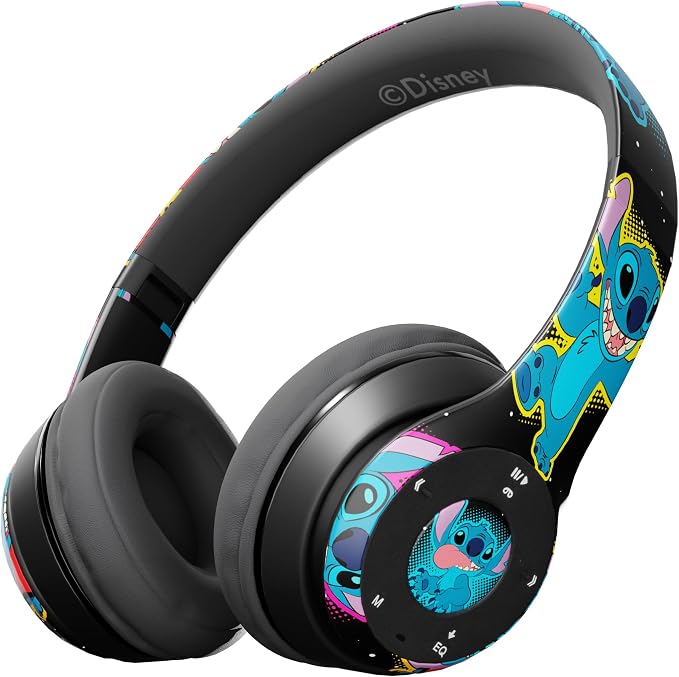 iJoy Disney Lilo & Stitch Bluetooth Over-Ear Headphones, Wireless Foldable Headset with Built-in Microphone for Adults and Kids, Comfortable Auriculares: Electronics