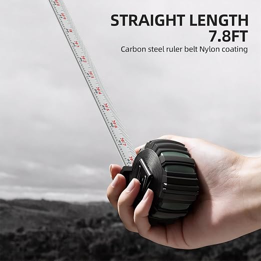 SENDA 4 Pack Tape Measure 25Ft - Heavy Duty Tape Measure with 25mm Wide with Three Stops, High Precision Measuring Tape Retractable Measuring Tape, Rubber for Comfortable Grip, Fraction Markings
