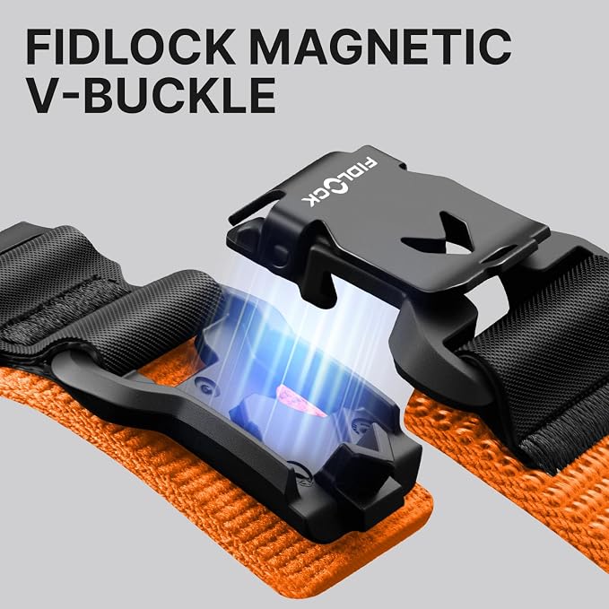 Bandletic Compatible with Apple Watch Ultra 2 Band Men, Wide Stretchy Nylon Strap with Magnetic Fidlock V-Buckle for iWatch 49mm(Ultra 3/2/1),46mm(11/10),45mm(9/8/7),44mm(SE3/SE2/SE/6/5/4),42mm(3/2/1)