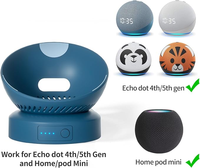 Battery Base for Echo d0t 5th Generation Portable Echo D0t 4th Generation and Homepod Mini Battery Stand Accessories Not Including DOT Speaker (Blue)