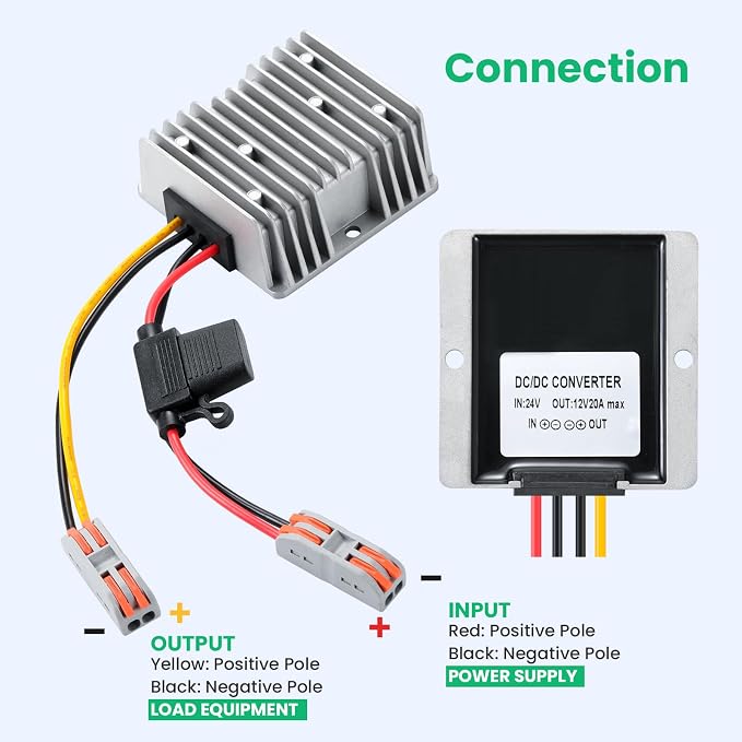 20-40V to 12V 20A 240W Waterproof DC-DC Buck Converter | Step Down Module, For Car, Truck, Led And Tools，Step Down Power Transformer