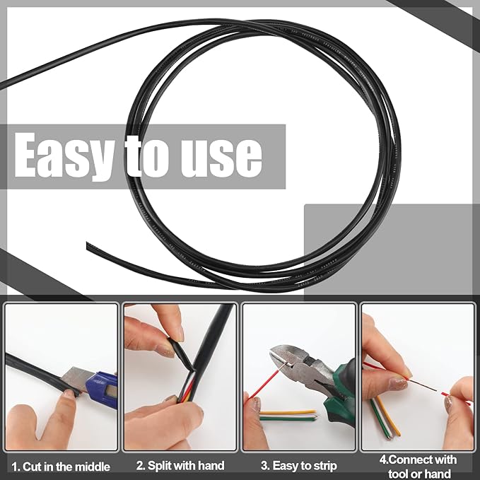 Hoolerry Solid Sprinkler System Wire 18 Gauge Irrigation Wire with UV Resistant PVC Jacket Sprinkler Cable for Underground Irrigation Field Central Control System 30v Ul Listed(18/4, 250 Ft)