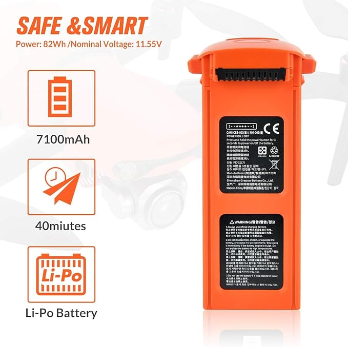 Autel Robotics EVO 2 Battery 7100 mAh 11.55V Smart Battery for EVO II Pro/Enterprise/RTK/Dual 640T Drones(V2 & V3), 2026 N-e-w, Orange