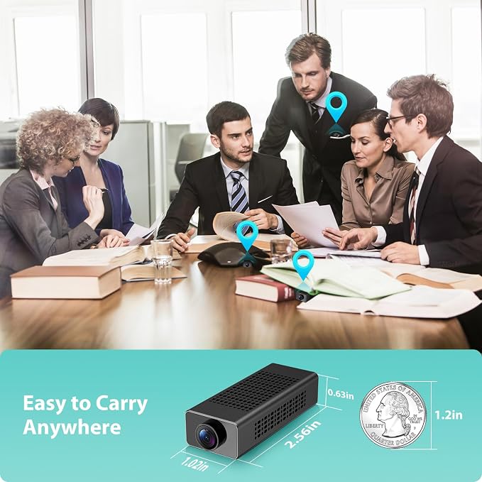 Mini Camera, PIR Nanny Cam for Home | Motion Detection Without WiFi, Free 1-Year Cloud Storage, 4K HD Day & Night Recording Smart Mini Camera for Home/Baby/Pet (1, USB) (Black)