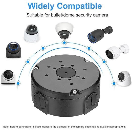 Junction Box Mount Compatible with Ubiquiti Camera Metal Junction Box Accessories for Unifi Dome Turret Bullet Cameras (G3,G4,G5, G6, AI,Pro) | Metal Construction, Compatible with Unifi Dome Turret Bullet Cameras, G3, G4, G5, G6, AI, Pro Models,Anti fa...
