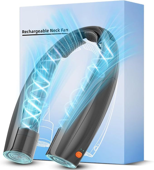 Portable Neck Fan, 6 Speeds Rechargeable Personal Fan with AI Chips, Hands-Free 360° Faster Cooling Wearable Fan, Ultra Quiet for Home, Office, Travel, Indoor, Outdoor