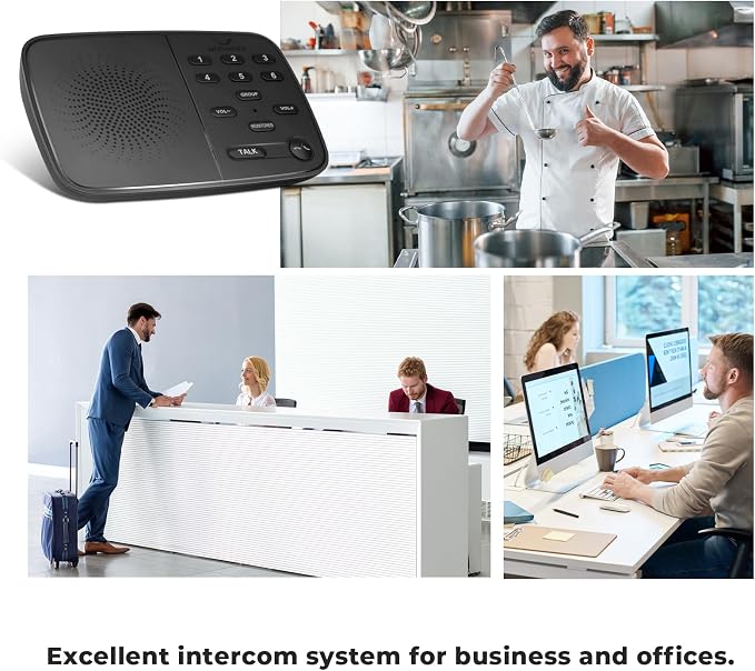 Hosmart Intercoms Wireless for Home UltraSpeak Pro, 2025 Full Duplex Wireless Intercom System for Business, Room to Room Intercom Two Way Real-time Intercom with 1200 Feet Range (6 Stations)