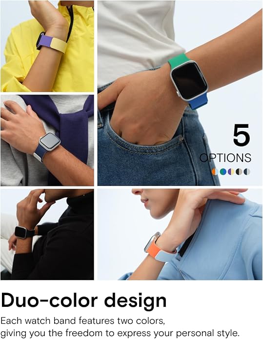 MOFT Snap Duo Watch Bands Compatible with Apple Watch, Quick Magnetic Wear, Duo-Color Design & Soft Silicone, iWatch Bands for Ultra 3/2/1, Series 11/10/9/8/7/SE/6/5/4/3/2/1, 38/40/41/42/44/45/46/49mm