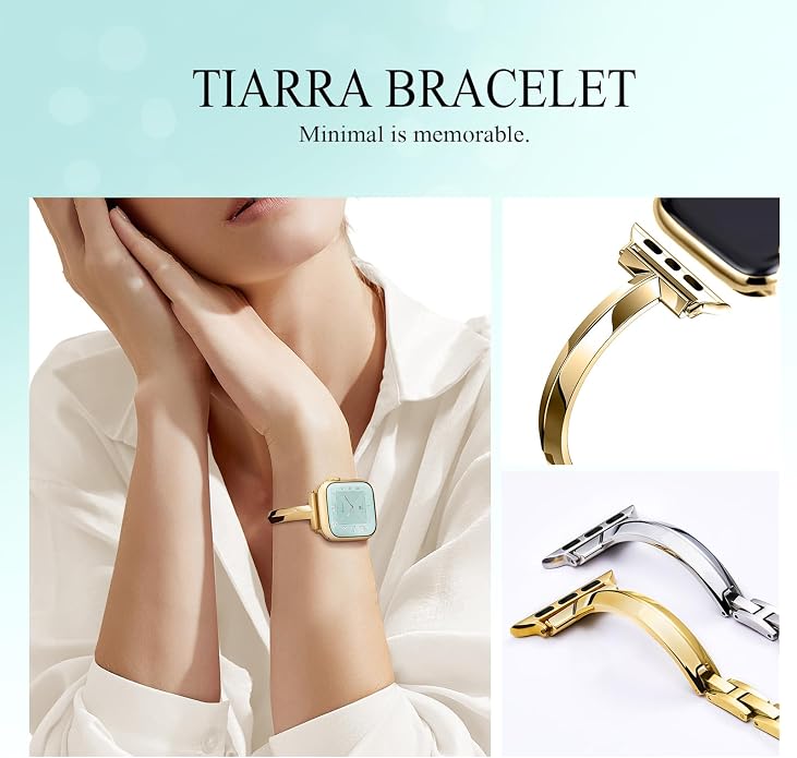 Missair Thin Band Compatible with Apple Watch 38mm 40mm 41mm 42mm 44mm 45mm 46mm 49mm for Women, Slim Bracelet Designer Dressy Stainless Steel Metal Strap for iWatch Series 11 10 9 8 7 6 5 4 SE Ultra