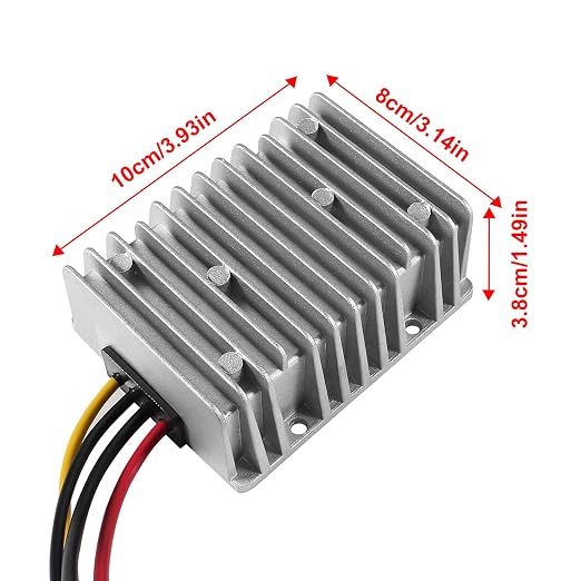 DC Voltage Reducer Converter DC 8V-40V to 13.8V 25A 300W Reducer Power Converter Waterproof Regulator Module Transformer for Golf Cart Club Car…