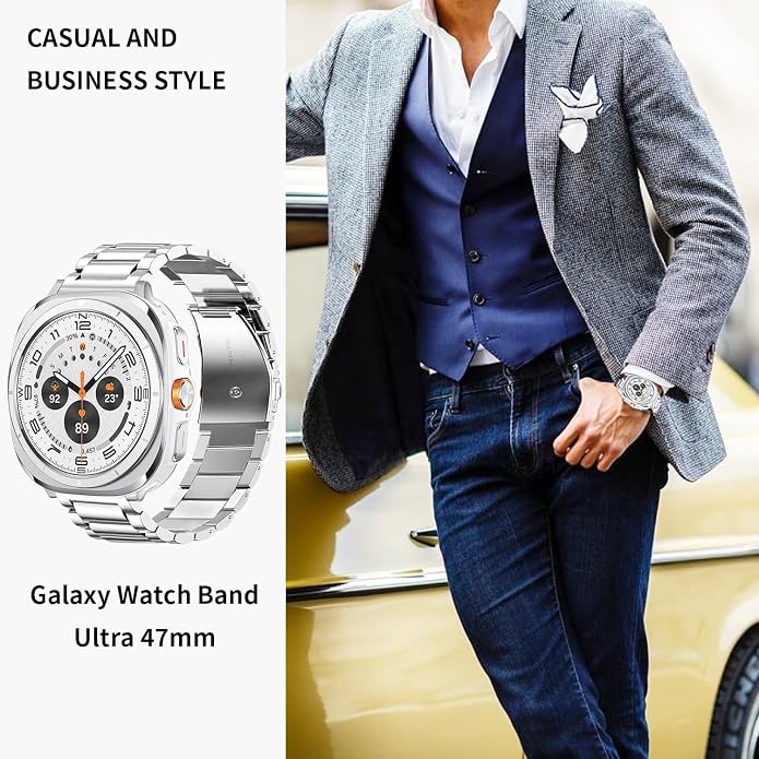 GOLDTOLUCK No Gap Stainless Steel Band Compatible with Samsung Galaxy Watch 8 7 6 5 4 Classic FE Pro Ultra 40mm 44mm 46mm 43mm 47mm 45mm 42mm Replacement Men Women Milanese Metal Elegant Casual