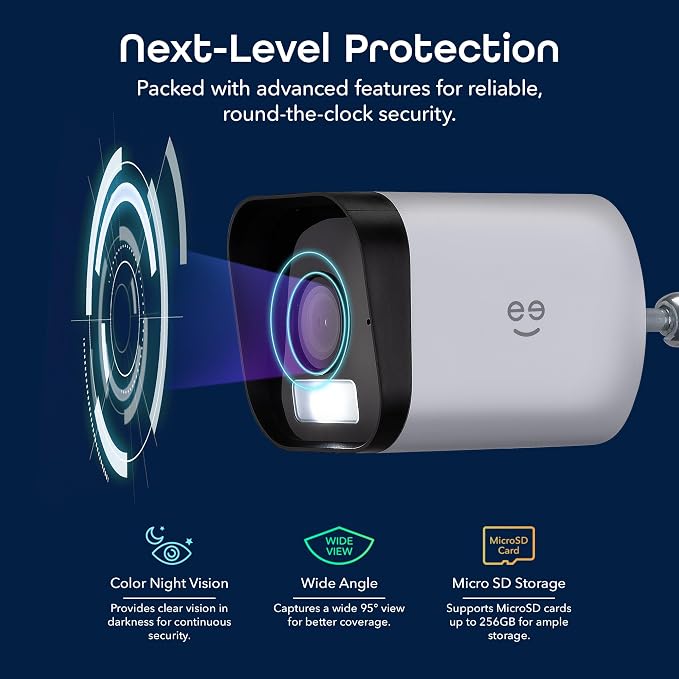 Geeni Hawk 3 4MP Smart Outdoor Security Camera – 2K Ultra HD WiFi Surveillance Camera with Color Night Vision, 30m Long Range, 2-Way Audio, Motion Detection & IP65 Weatherproof
