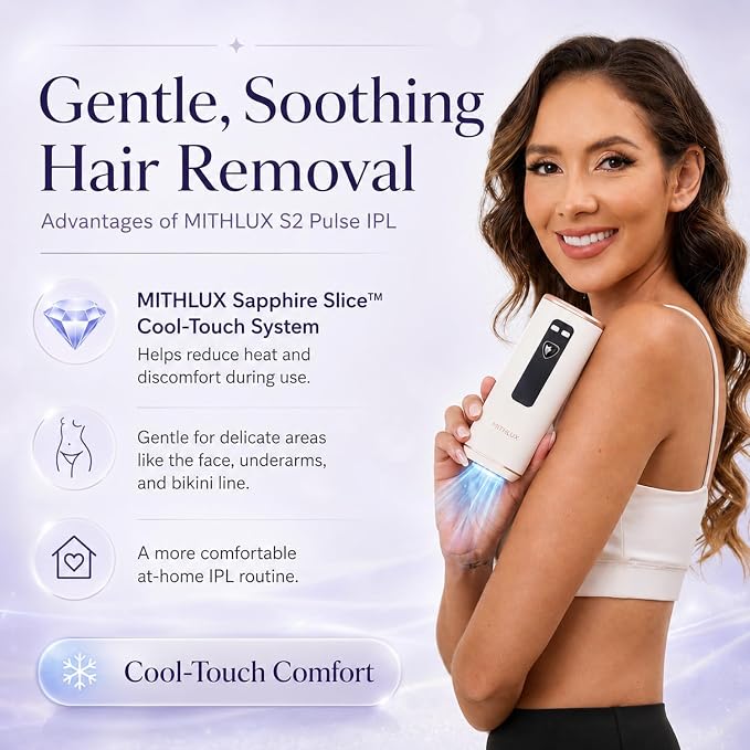 Laser Hair Removal Device for Women, IPL Hair Removal with Sapphire Cooling, At-Home Hair Remover for Face Body Bikini Underarms Legs | Gentle Cooling Comfort for Hair Removal