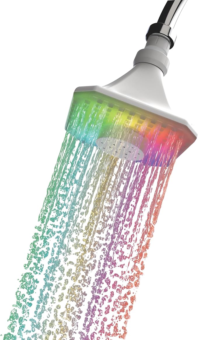 Bluetooth shower speaker waterproof with lights- color changing showerhead- shower light LED- Perfect bathroom speaker, shower light- Enjoy light up shower head with Music in The Shower