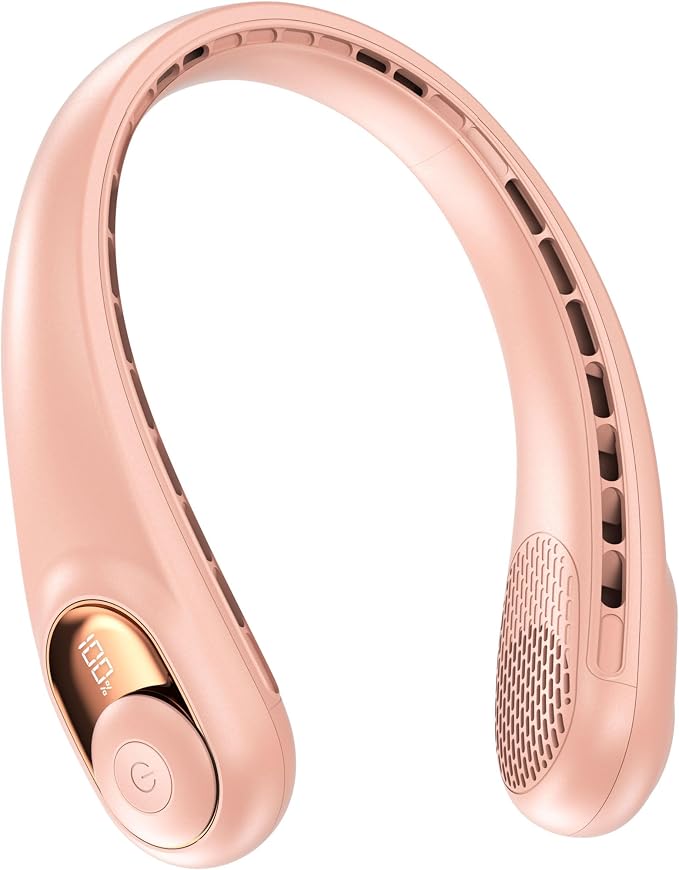 KIDEE Portable Neck Fan, Neck Fans Rechargeable for Women Men, 4000mAh Personal Bladeless Fan, Upgraded Cooling Air Volume, Ultra Quiet Wearable Fan