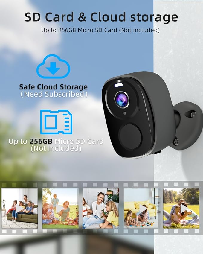 ELECCTV 5G/2.4G WiFi Security Cameras Wireless Outdoor, 2K 5G Security Camera with AI Motion Detection, Color Night Vision, Siren, IP65, 2-Way-Audio, Support Alexa&Google Assistant, Cloud/SD (4)