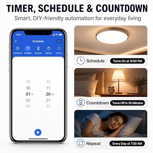 Smart Switch 4 Way, Neutral Wire Required, 2.4GHz Wi-Fi Light Switch Compatible with Alexa and Google Home, UL Certified