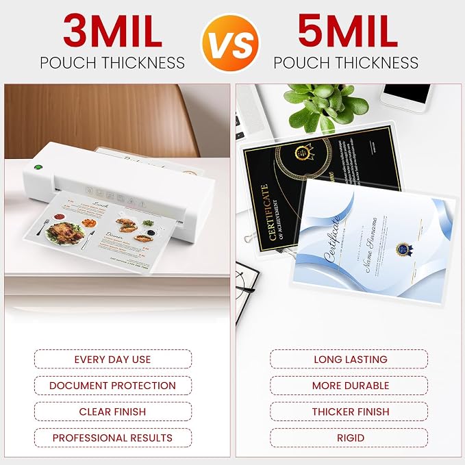 CAREGY 100 Pack Laminating Sheets, Holds 8.5 x 11 Inch Sheets,5 Mil Thermal Laminating Pouches,9 x 11.5 Inches Lamination Sheet Paper for Laminator, Clear, Letter Size, Office and School Supplies