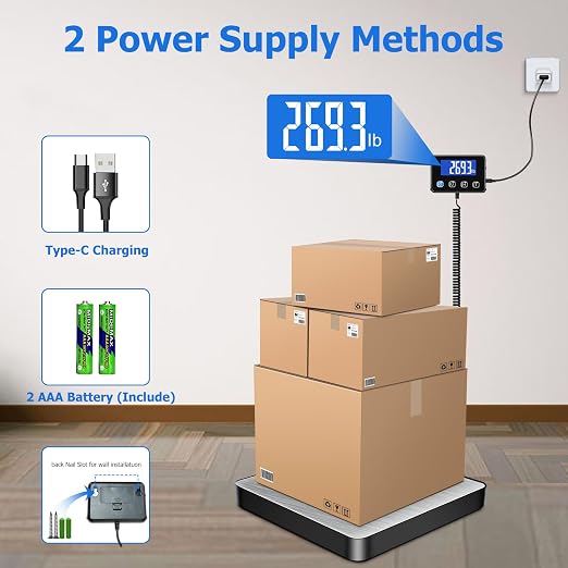 KUAIVO Shipping Scale, 440lb/0.35oz High Accurate Digital Postal Scale with Hold/Tare Function, Shipping Scale for Small Business, Packages, Luggage, Home Use, Battery & Charging Cable Include