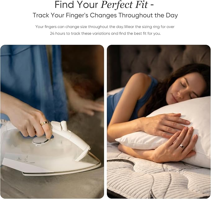 Smart Ring Sizing Kit Find Your Before You Buy, Accurate Ring Sizer to Reduce Returns, Wear 24 Hours for Best Size