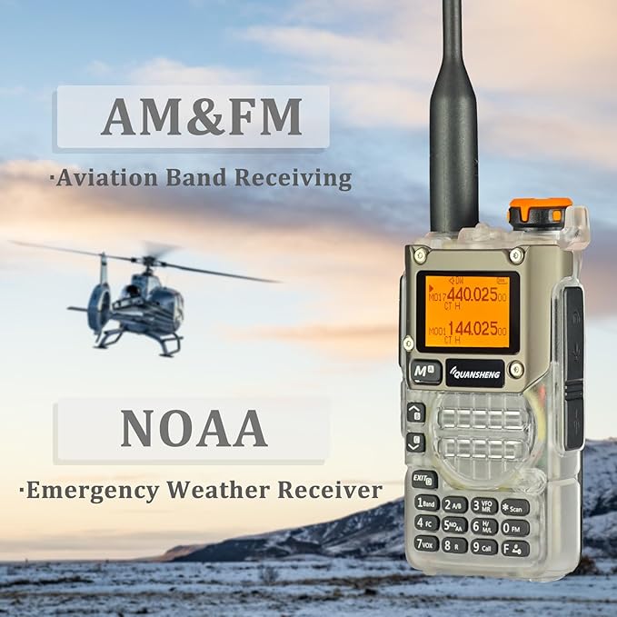 QUANSHENG 2 Pack UV-K5(8) Two Way Radio NOAA Weather Forecast AM FM Radio USB-C Charging Crystal