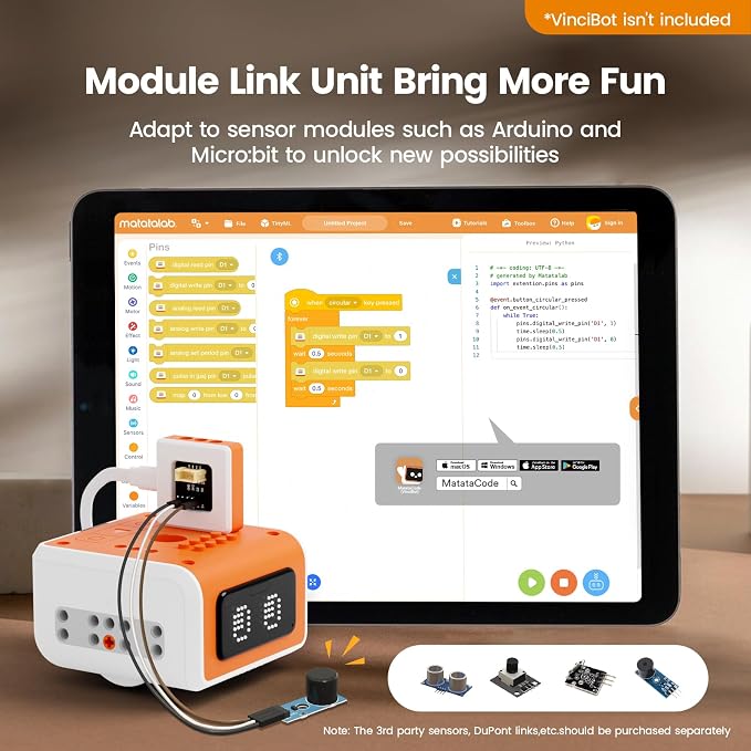 Vincibot Coding Robot with Inventor Kit for Kids 8-12
