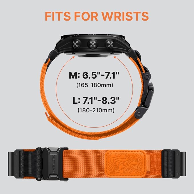 Bandletic Compatible with Garmin Forerunner 970 Watch Band, 22mm Quick Fit Magnetic Nylon Strap for Fenix E/8 47mm/7/6/5/Forerunner 965/955/Epix 2/Approach S70 47mm/Tactix & Quatix 8-47mm/Descent G2