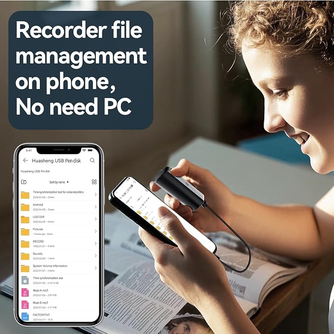 128GB Voice Recorder,500 Hours Continious Recording with Long Battery Life, Professional Noise Reduction, HD Recording for Meetings Lectures Interviews, Noise Cancellation, Voice Activation