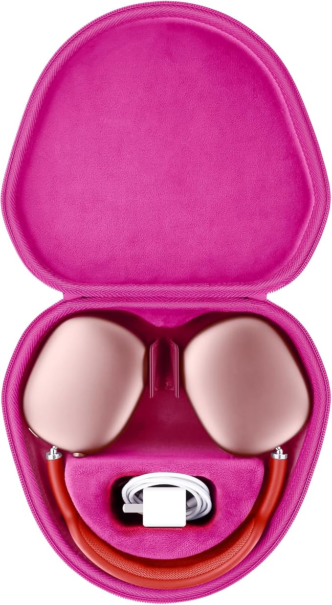 co2CREA Hard Case with Sleep Mode Replacement for Apple AirPods Max 2 / AirPods Max Wireless Over-Ear Headphones (Rose Case)