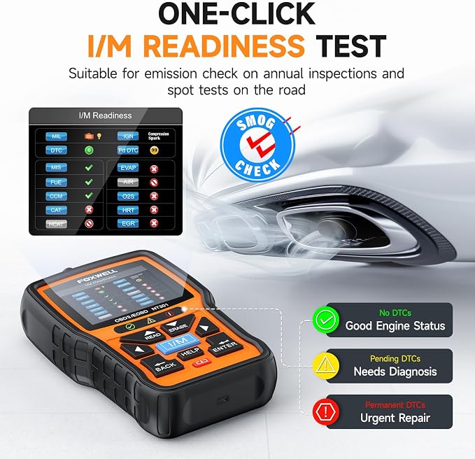 FOXWELL NT301 Plus 2 IN1 OBD2 Scanner Battery Tester + NT301 Code Reader Scan Tool Live Data Mechanic OBDII DiagnosticTool for Check Engine Light