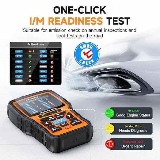 FOXWELL NT301 OBD2 Scanner Live Data Professional Mechanic OBDII Diagnostic Code Reader Tool for Check Engine Light & FOXWELL BT630 600A Smart Battery Monitor with Shunt