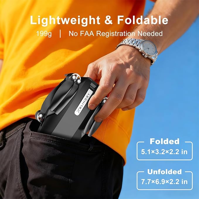 2K Drone with Camera for Adults & Beginners, Foldable FPV Mini Drone with Brushless Motor, 36 Min Flight Time, 2 Batteries, One-Key Takeoff/Landing, Gesture Selfie, Carrying Case