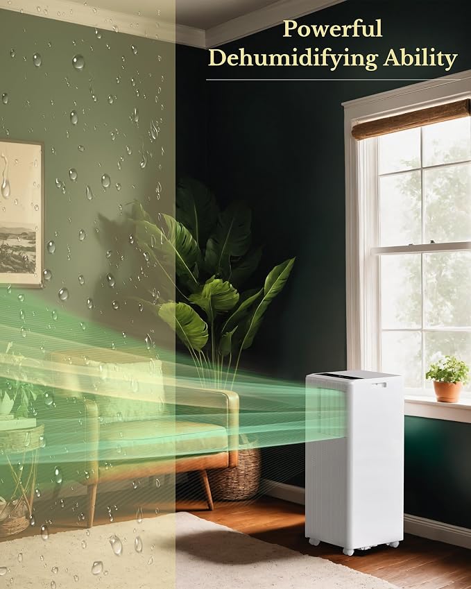 Hipicute Room Portable Air Conditioner, 8,000 BTU Window Air Conditioner Up to 350 Sq.Ft, 4 Modes Portable AC with Cooling, Fan, Dehumidifier & Sleep Mode, Remote Control, LED Display