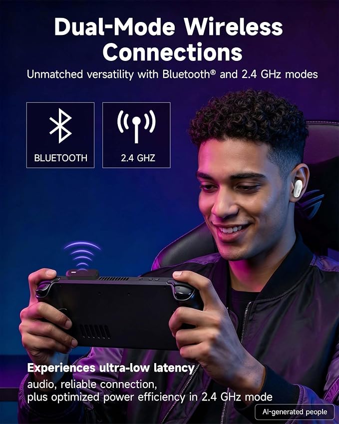 AOC ACT3512 Wireless Gaming Earbuds for PS5 PC Switch, 2.4GHz USB-C Dongle & Bluetooth 5.3 Headphones, 20ms Ultra-Low Latency, Noise Cancelling Mic, 32H Playtime in-Ear Gaming Headset
