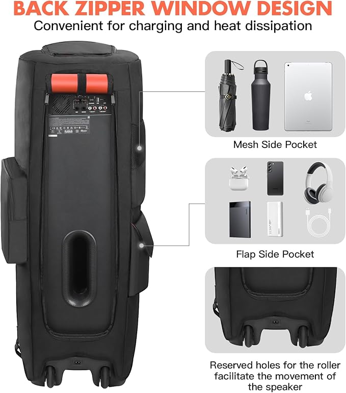 LEFOR·Z Speaker Case Compatible with JBL PartyBox 1000,Bottomless Speaker Dust Cover Storage Bag Fits for JBL PartyBox 1000 for Outdoor Travel,Portable Cover Only(Without Wheels and Pull Rod)