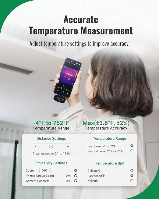 HSFTOOLS Finder S1 Thermal Camera for Android,192x192 Super IR Resolution Thermal Imaging Camera,96x96 IR Resolution, Thermal Imager for Android Phones and Tablets,Carrying Case,USB-C(not for iPhone)