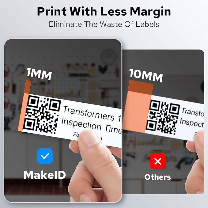 Makeid P31 Industrial Label Maker, Portable Bluetooth Printer with 0.75" x 19.68ft L Label, Wire and Cable Labeling Machine for Job Sites