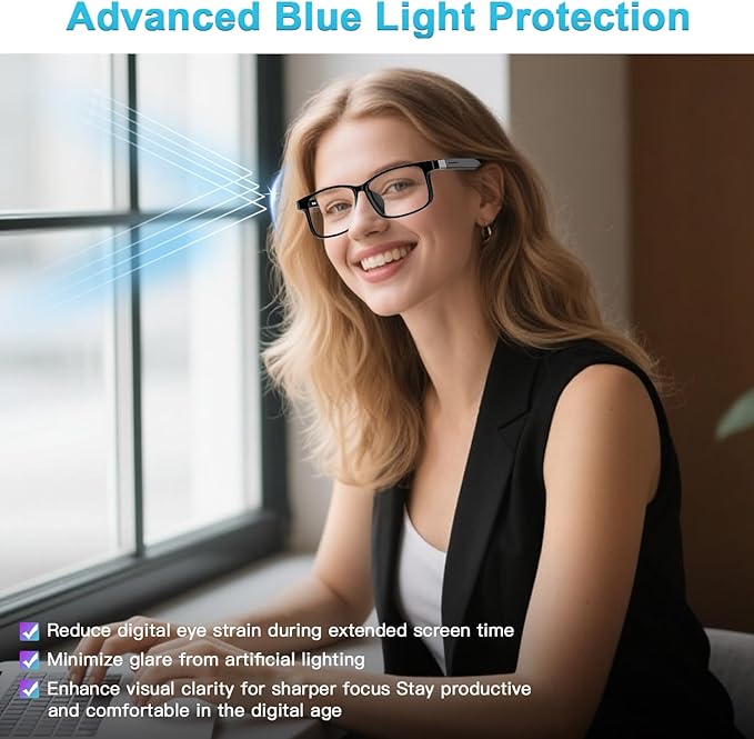 GenXenon AI Smart Glasses, AI Translator Powered by ChatGPT with Real-Time Translation (160+ Languages),AI Noise Cancellation, Removable Temples, Anti-Blue Light Bluetooth Glasses for Men & Women