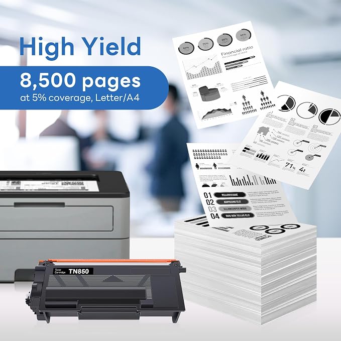 TN-850 TN850 Toner 2 Pack Compatible TN850 High Yield Black Toner Cartridge Replacement for Brother TN-850 MFC-L5850DW MFC-L5700DW MFC-L5900DW MFC-L6900DW MFC-L6800DW Toner.
