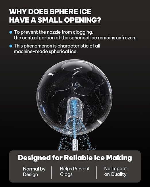 Silonn 2.4″ Sphere Ice Maker Countertop, Clear Ice Ball Maker Machine with Crystal Sphere & Rapid Sphere Technology, 3 pcs in 40 Mins, 100 pcs/Day, Self-Cleaning Ice Maker Ideal for Whiskey